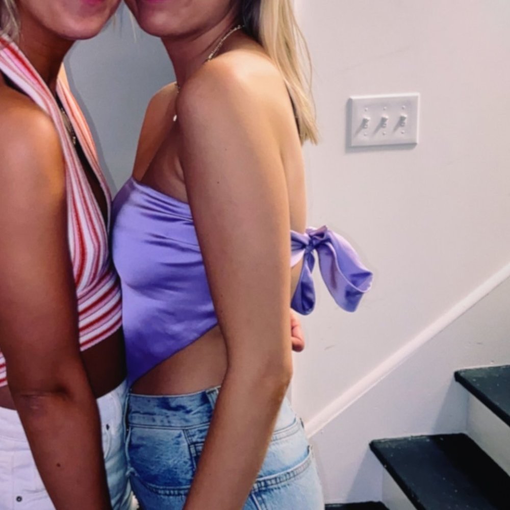 Purple Silk Bandana Top